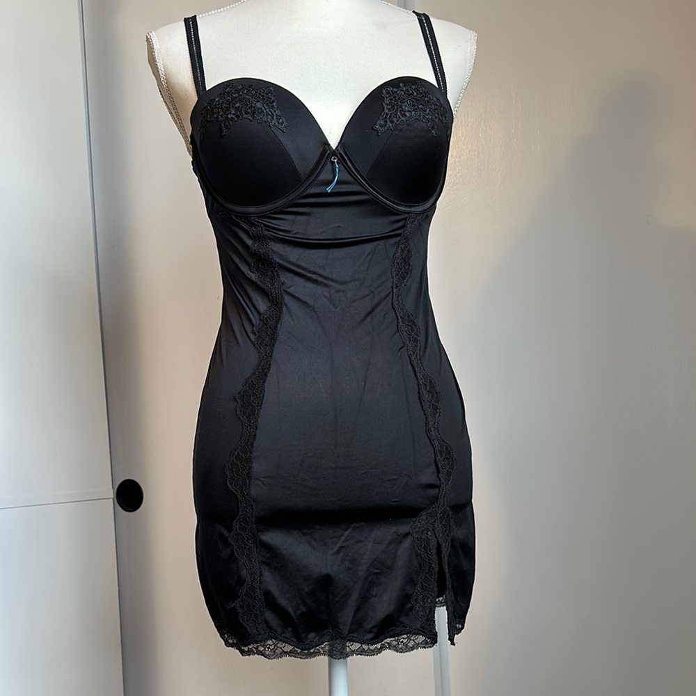Elegant Black Lace Slip Dress